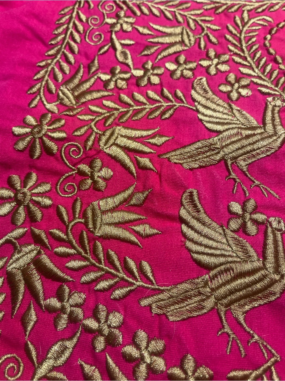 Made in Mexico - Otomi pillowcase - pink and gold - Picture 8 of 9